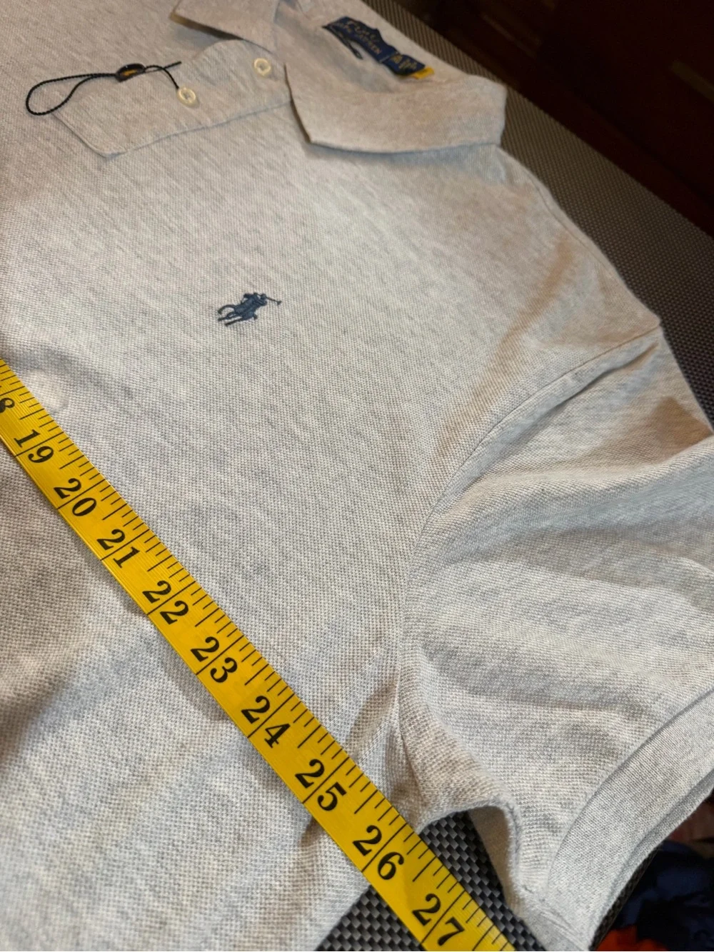 NWOT Ralph Lauren Men’s Light Gray Mesh Polo with Embroidered Pony size XXL